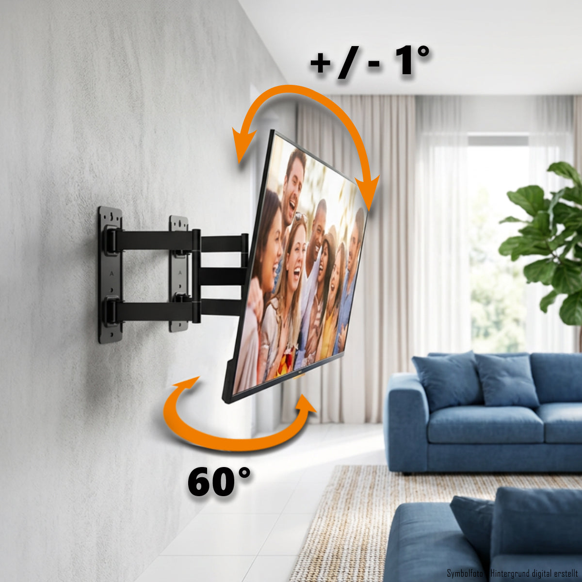 my wall Bewegliche TV Wandhalterung mit geteilter Wandplatte (HP 57 L)