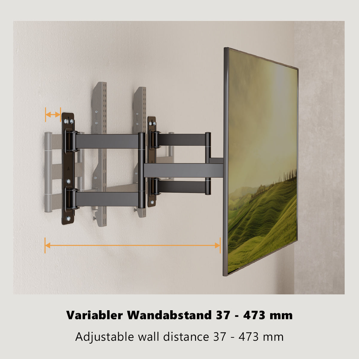 my wall Bewegliche TV Wandhalterung mit geteilter Wandplatte (HP 57 L)