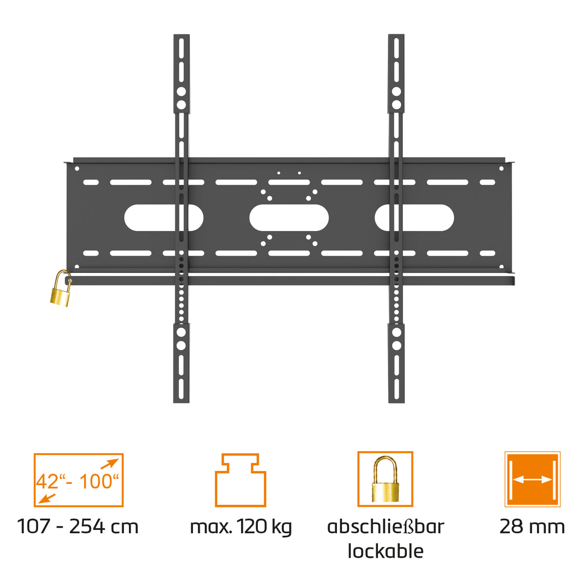 my wall TV Wandhalter mit Diebstahlschutz für XXL TV (HP 6-4 SL)