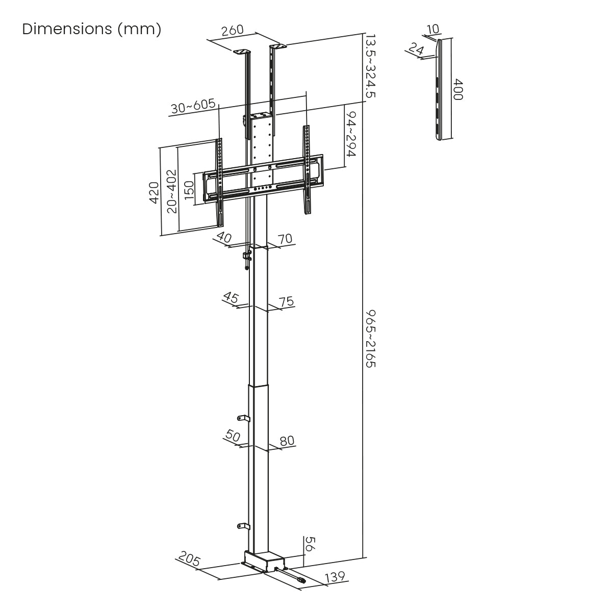 my wall Elektrischer TV Lift zum Hochfahren und Herunterlassen (HP 66-3 L)