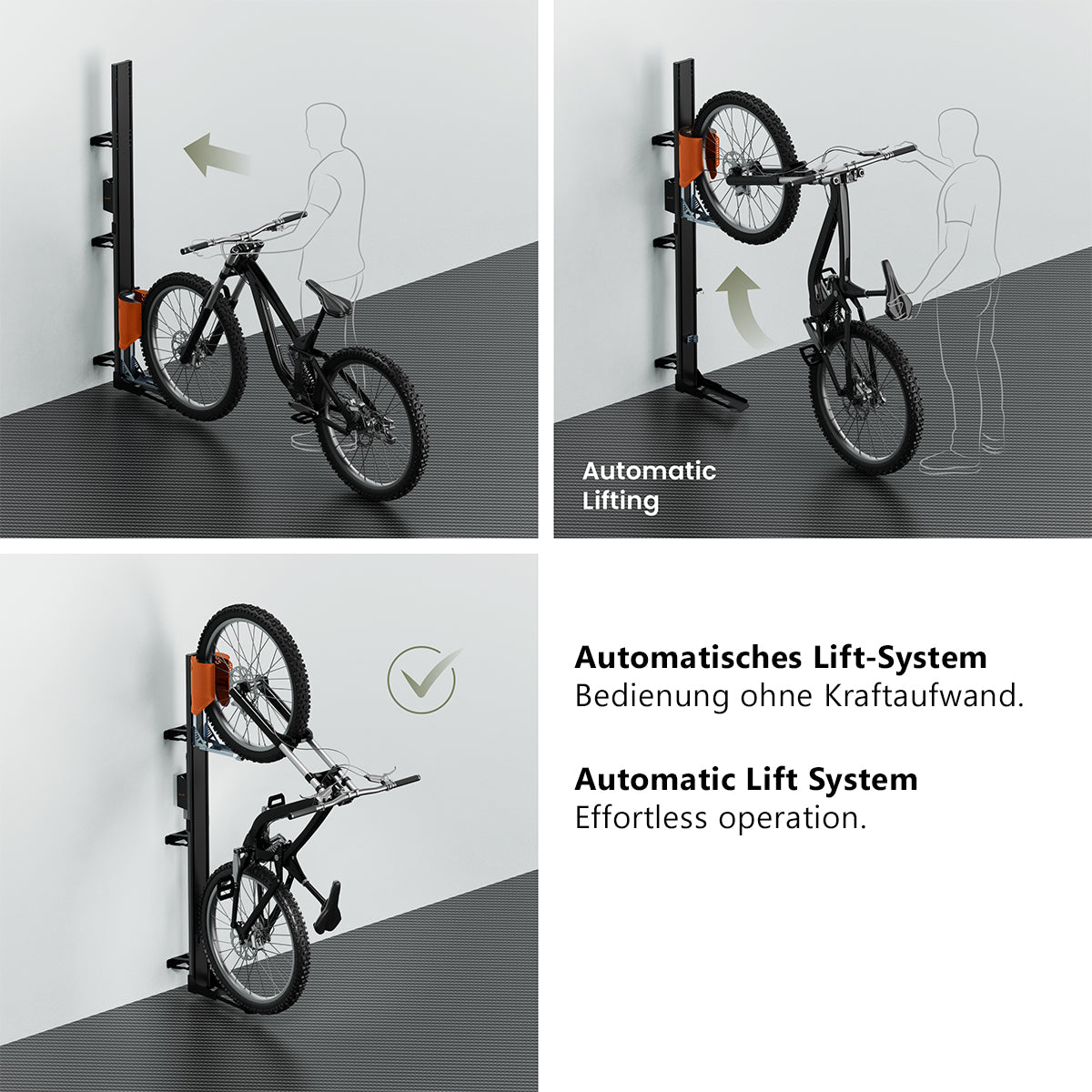 my wall EasyLift vertikale Fahrrad Wandhalterung schwenkbar (HR 17 L)