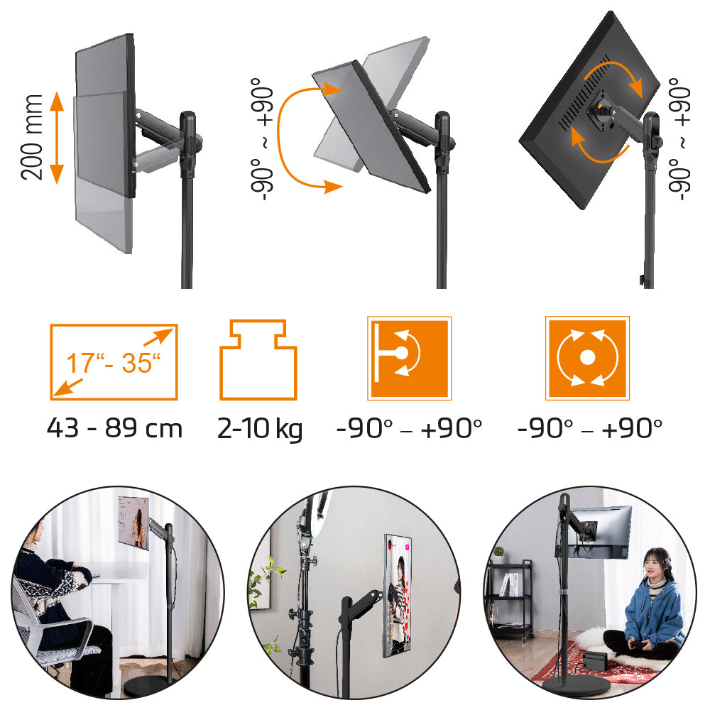 my wall Mobiler Standfuß für Flachbildschirme (HT 34 L)
