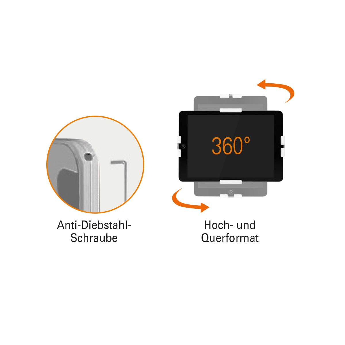 my wall Wandhalter für Tablets mit Diebstahlschutz (HT 37 L)