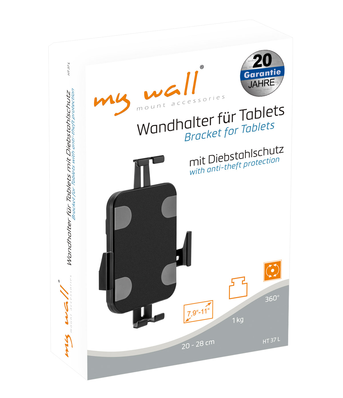 my wall Wandhalter für Tablets mit Diebstahlschutz (HT 37 L)