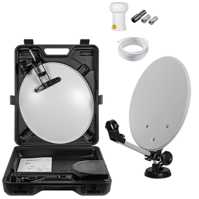 Camping SAT Anlage 35 cm Spiegel mit Single LNB und Transportkoffer – RedStar24